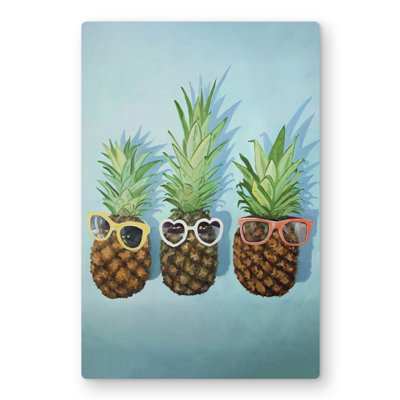 Summer pineapples - Turquoise Bedroom Metal Print | Home Decor