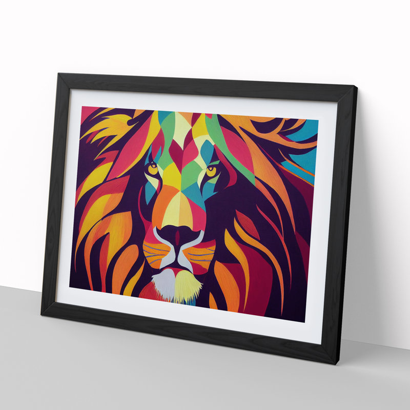 Abstract Lion Vol.1 - Framed Print, Black, 34cm H x 46cm W x 2cm D