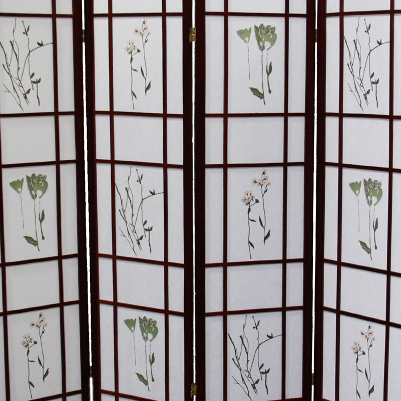 Cloison 70 "à 4 panneaux 70" Shoji, cerisier, H 70,07 po x l 60,07 po x P 10,07 po, Cerisier