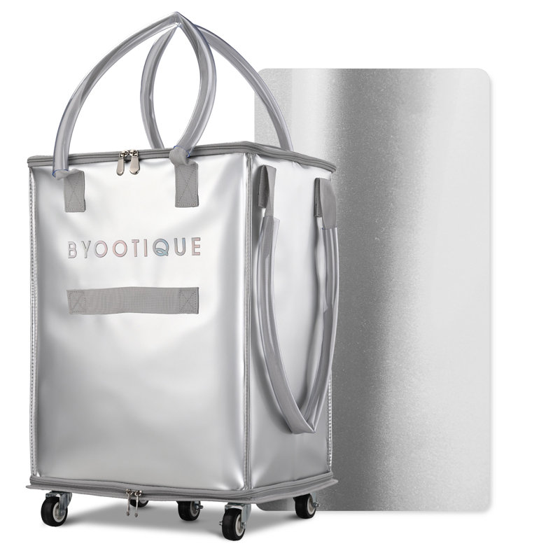 Sac de magasinage sur roulettes BYOUTIQUE, Silver