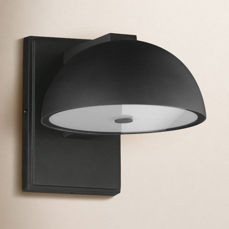 Dremann LED Wall Light, 7" H x 7" W x 8.75" D, Black