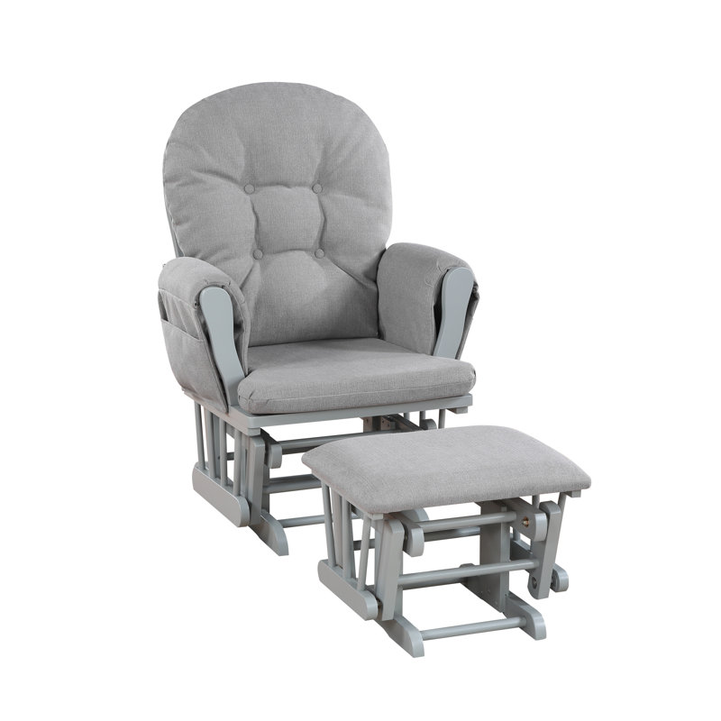 Fauteuil oscillant avec repose-pieds Mason, Gris, Huître