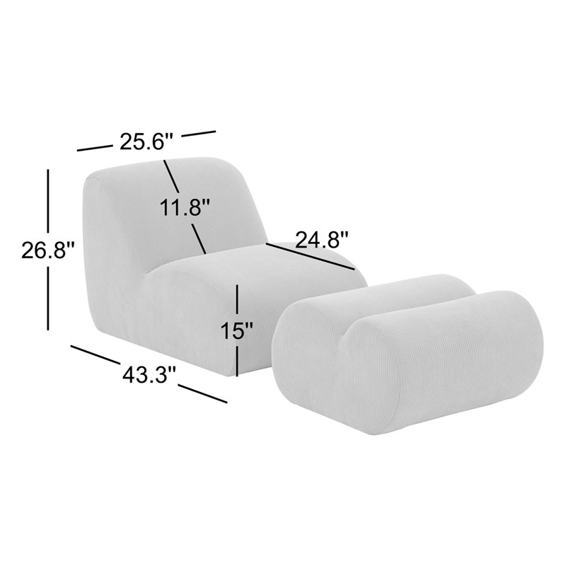 Fauteuil de chambre avec repose-pieds de 25,6 po Sal