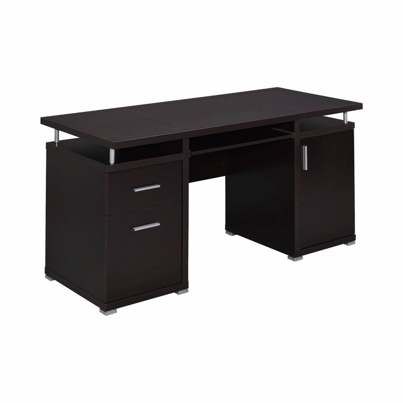 Bureau d'ordinateur avec tiroirs et armoire