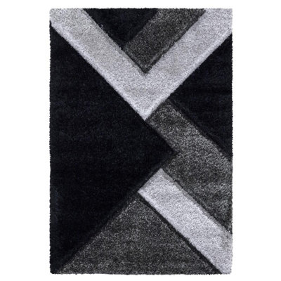 Woodbranch Geometric Shag Area Rug