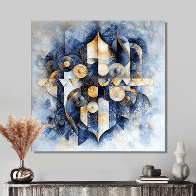 Celestial Balance Of Geometric Ink II - Abstract Metal Wall Art, Geometric Metal Print