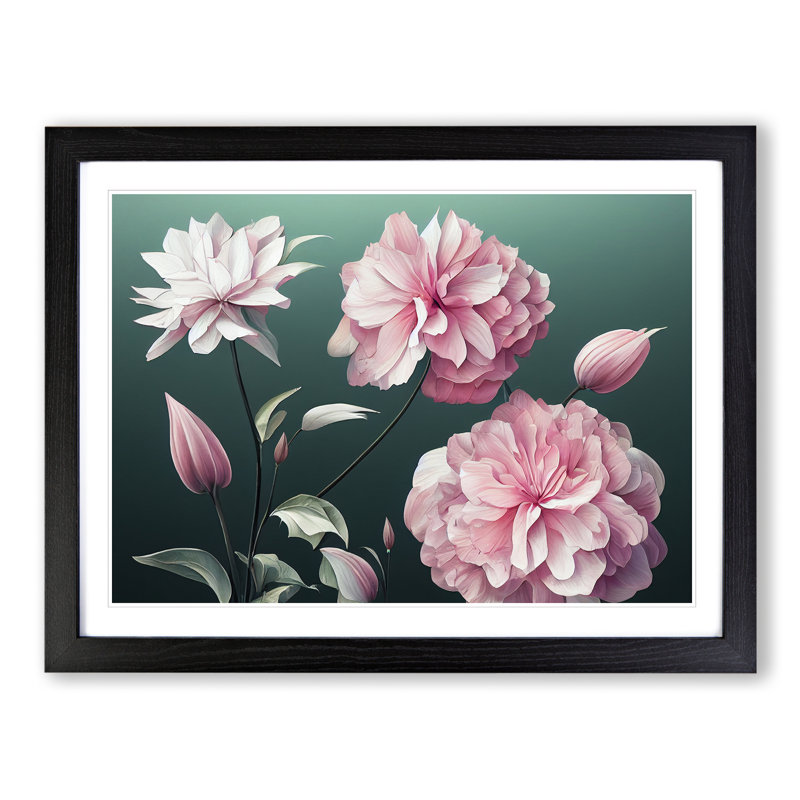Great Flowers - Print, Black, 46cm H x 64cm W
