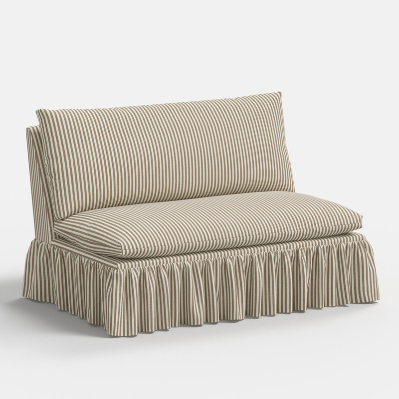 Stoffer Home x Cloth and Co. Thelma Settee, Jane Stripe Burlap