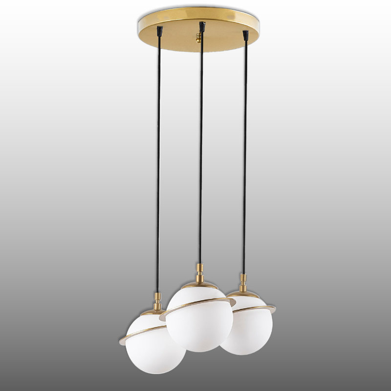 Luminaire suspendu à hauteur réglable Saturn, Doré