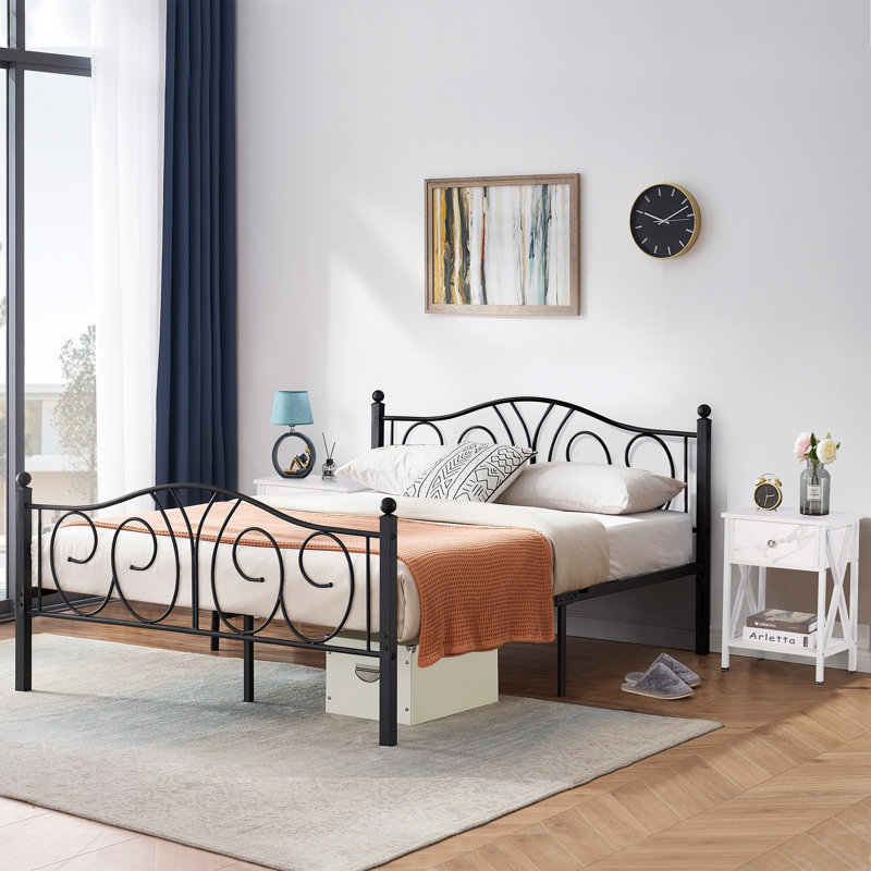 Ensemble de chambre avec lit plateforme 3 pièces Alsa, Double, Blanc