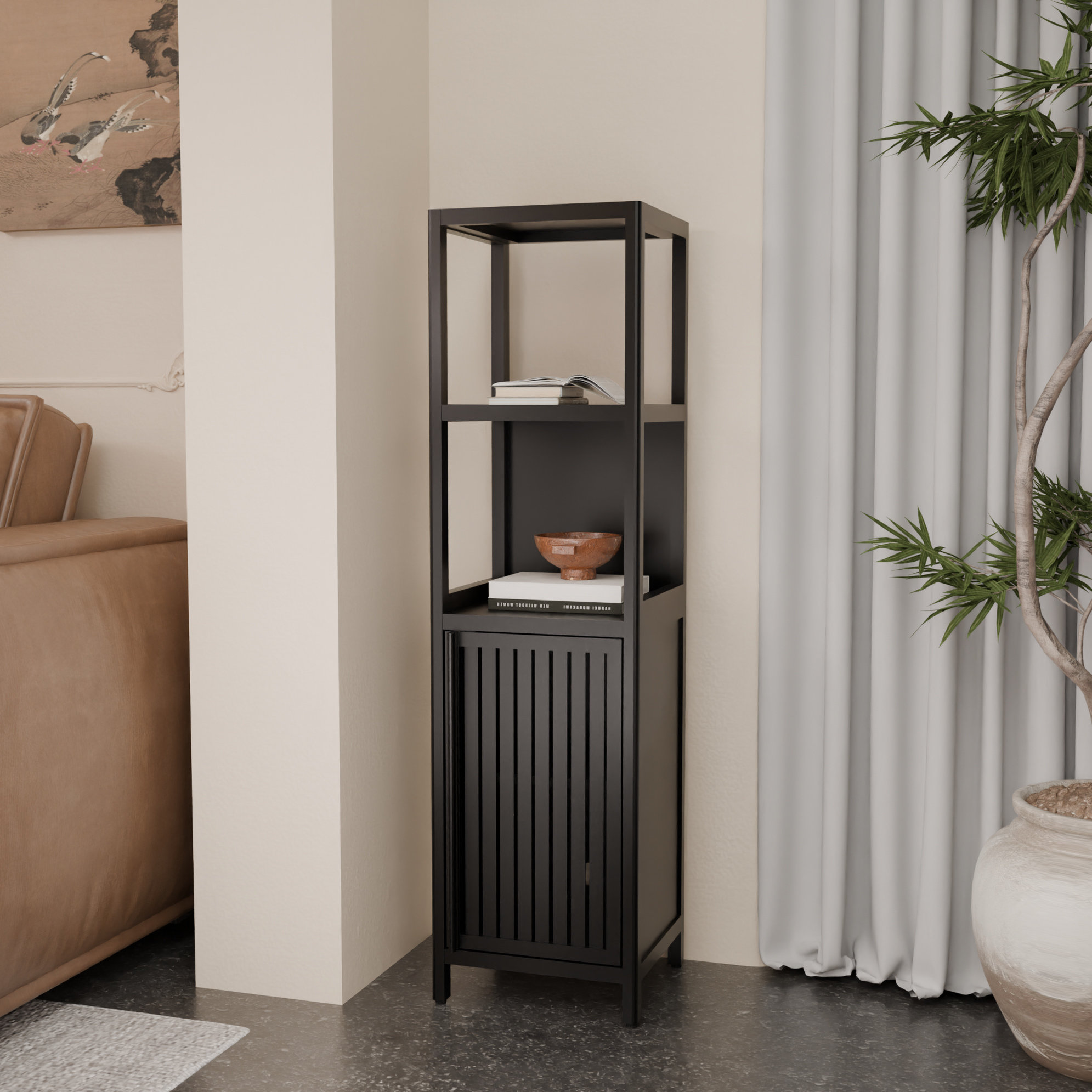 Dakota Fields Black Storage Unit For Bathroom, Bedroom, Living Room