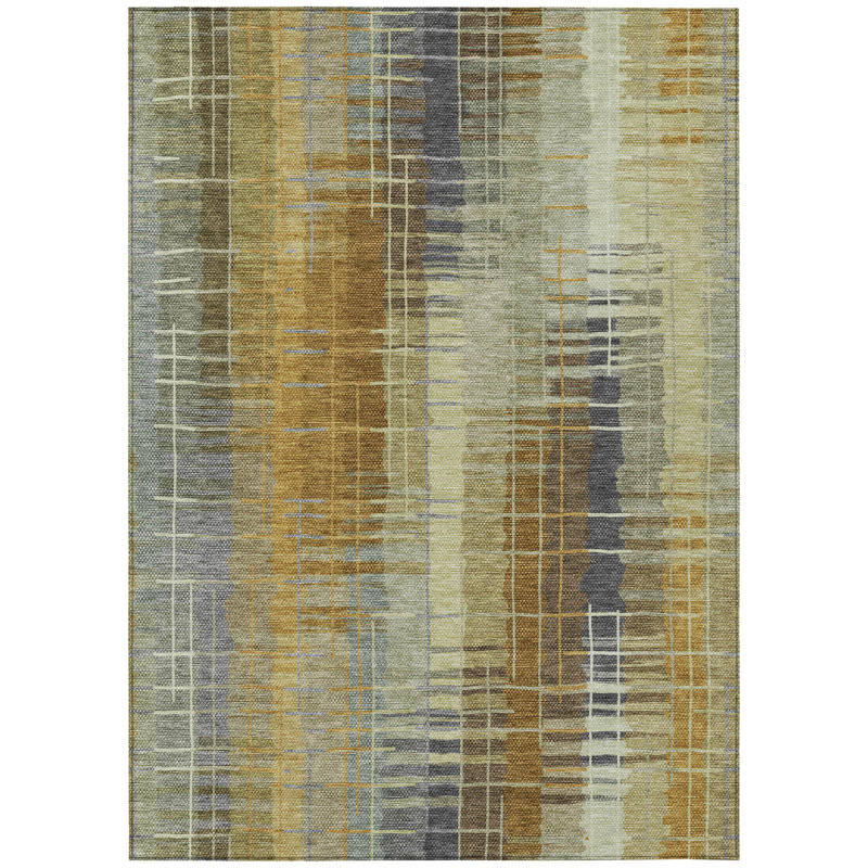 Machine Washable Indoor/Outdoor Millner ACN2261 Stripes Rug, Rectangle 10' x 14'