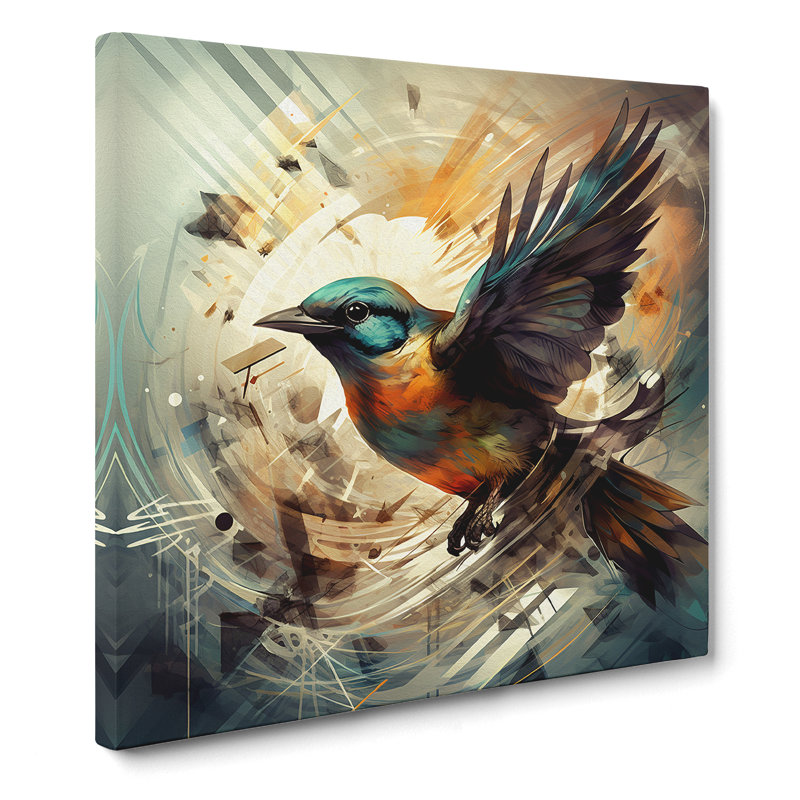 Bird Futurism - No Frame Print, 50cm H x 50cm W x 3cm D