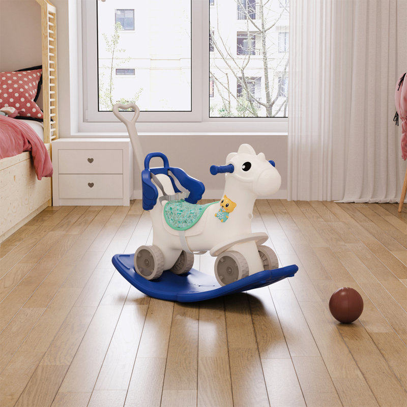 Haga Rocking Horse, Blue/White