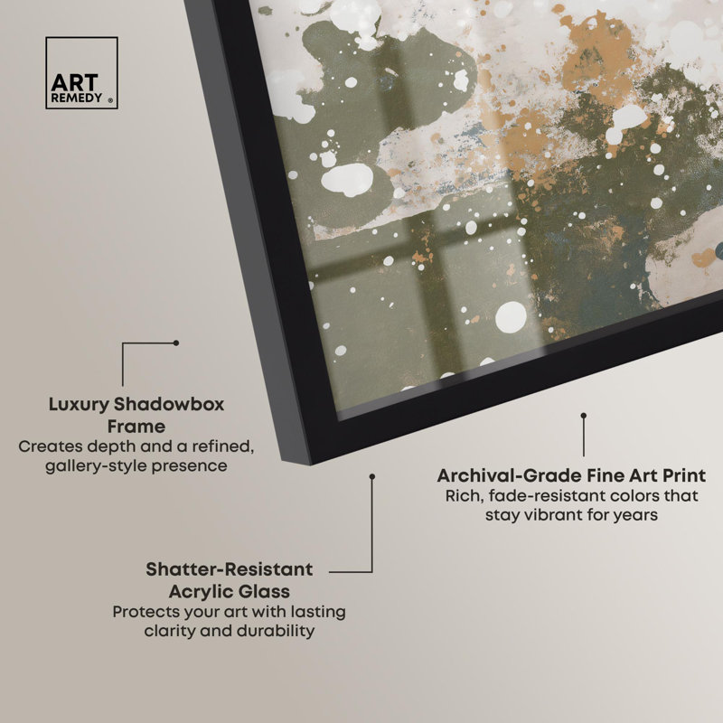 «Splatter Effect I», reproduction d'art abstrait par Art Remedy, H 17 po x l 17 po, Noir