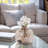 Decorative Rounded Glass Flower Vase for Table Home Decor - Elegant Butterfly Metal Accent for Console, or Tabletop Styling- 10", Gold & Metallic