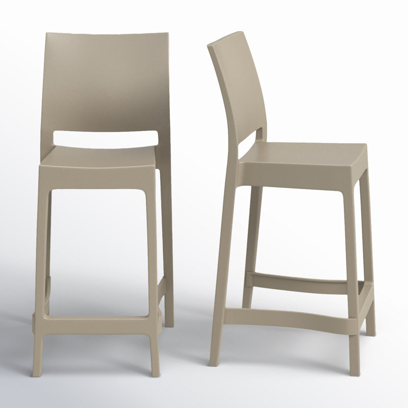 Tabouret de bar Adrienne, Taupe, 29.5"