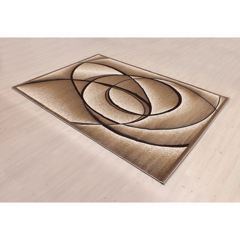 Tapis abstrait beige Dacian, 5 pi x 8 pi