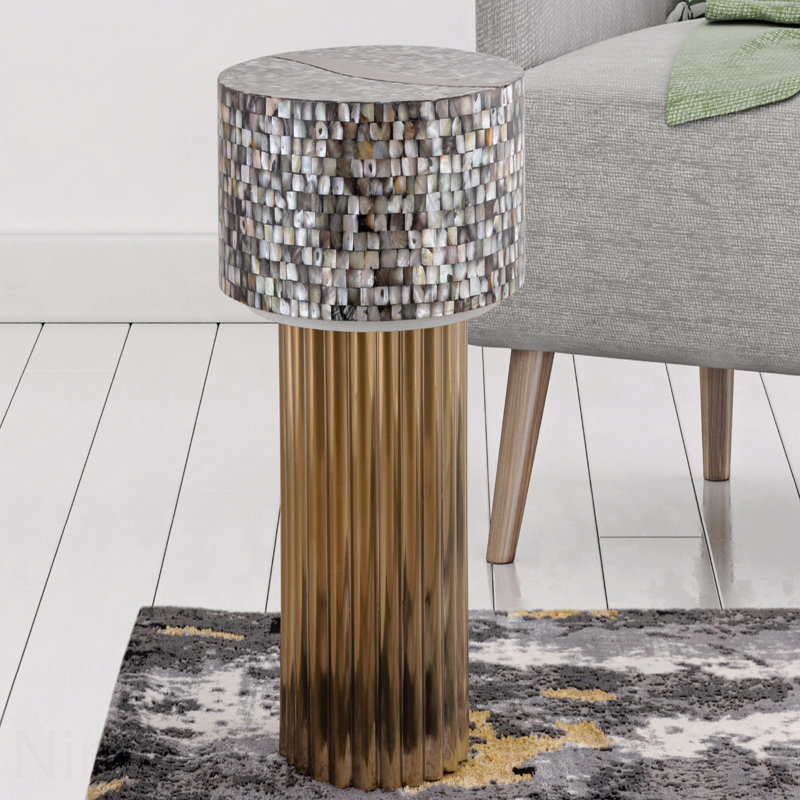 Table de bout avec plateau en nacre