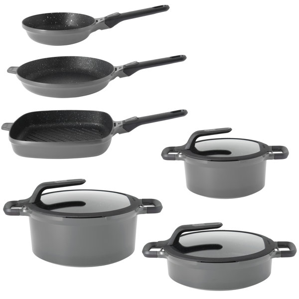 BergHOFF GEM 12Pc Nonstick Cookware Set, Black