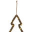 Lighted Jute Wrapped Pine Tree Silhouette Hanging Christmas Decoration - 14"