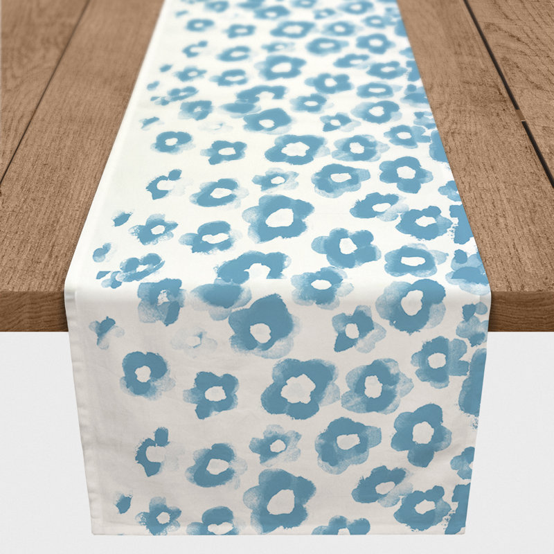 Chemin de table Lunedi, 72 po x 16 po, Bleu