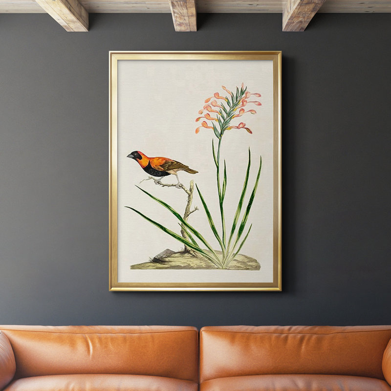 Bird in Habitat III, reproduction encadrée de qualité supérieure - prête à être accrochée, Or, H 42,5 po x l 30,5 po x P 1 po