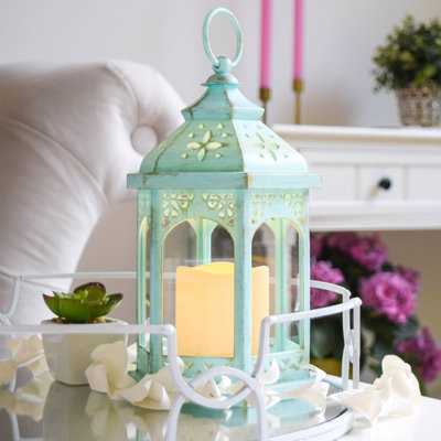 Washed Hexagon LED Lantern (Set of 2)