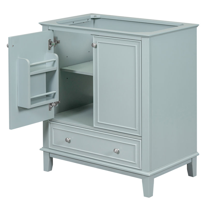Base de salle de bain moderne, 30 po, base d'armoire réglable 30 po - en bois massif, Vert