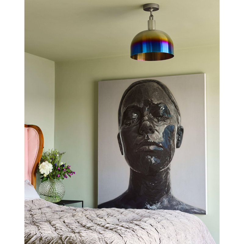 1 - Light Semi Flush Mount, Brass, Medium