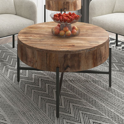 Paislea Contemporary Solid Wood Coffee Table In Natural by Orren Ellis