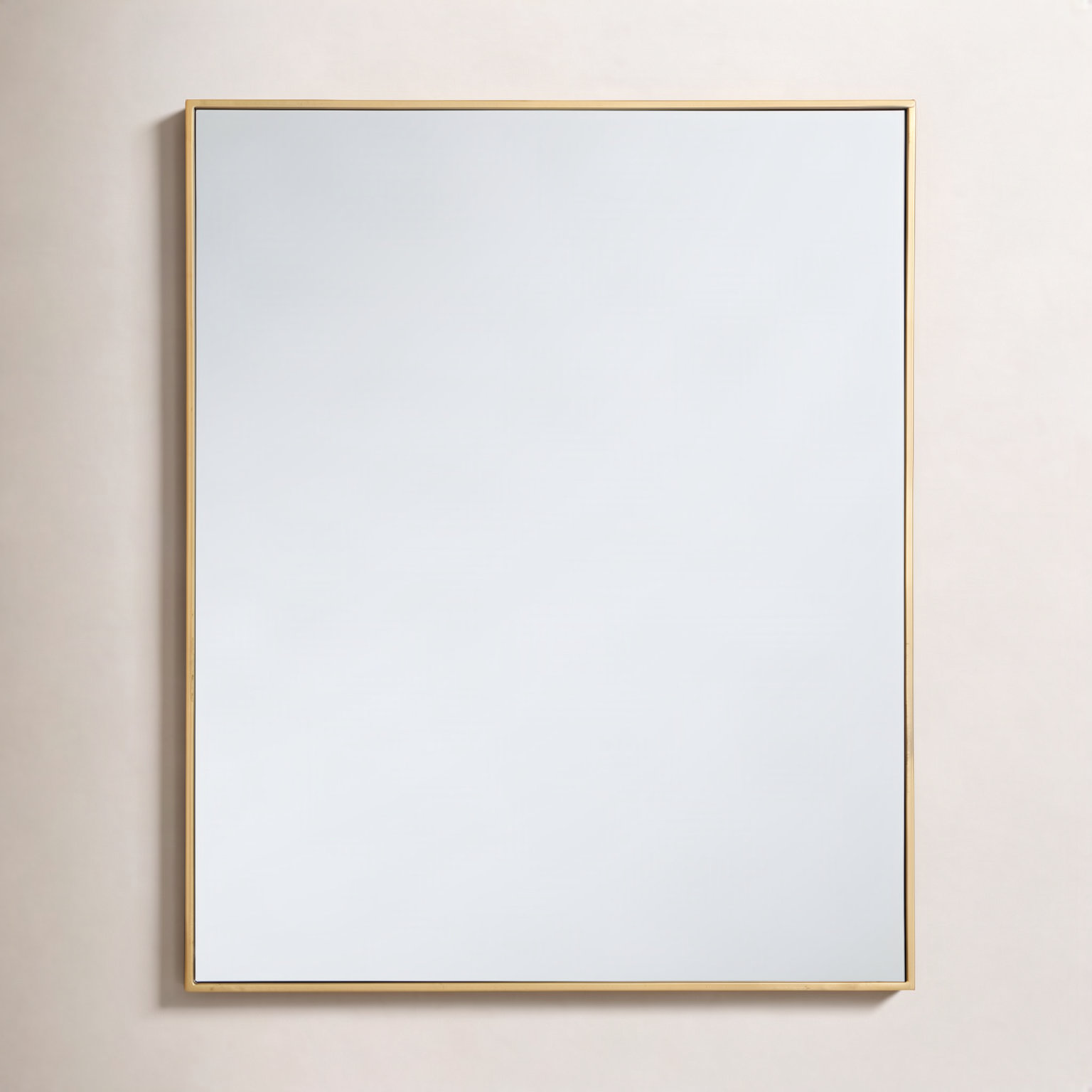Sabine Metal Rectangle Wall Mirror, 36" x 30", Brass