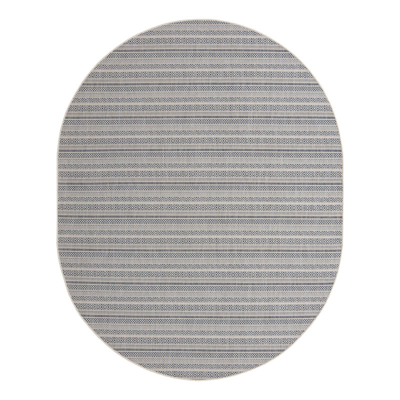 Evolet Striped Indoor / Outdoor Rug, Oval 7'10" x 10'