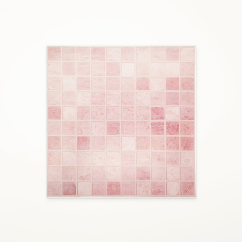 38.1cm W x 38.1cm L PVC Peel and Stick Mosaic Tile, Vintage Pink