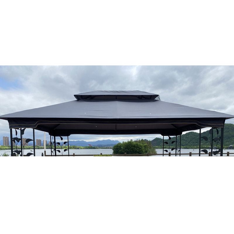 Toile de rechange grise pour gazebo à double toit de patio (13 x 10 pi), résistante et protégée