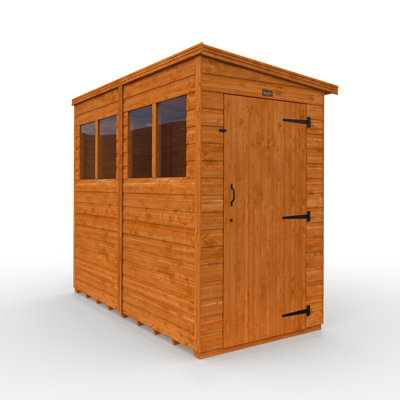 TigerFlex® Modular Buildings 4 ft. W x 8 ft. D Solid Wood Shiplap Pent