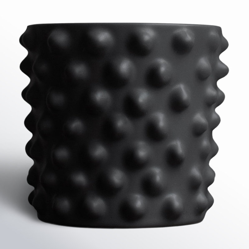 Vase de table en céramique Genesta, Noir, H 5,12 po x l 5,91 po x P 5,91 po