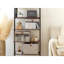 Paniers de rangement pour garde-robe, paniers de rangement extra larges avec fenêtre transparente et poignées, organisateur de tissu pliable pour vêtements, tablettes, brun et beige, paquet de 3-128589688-128589689