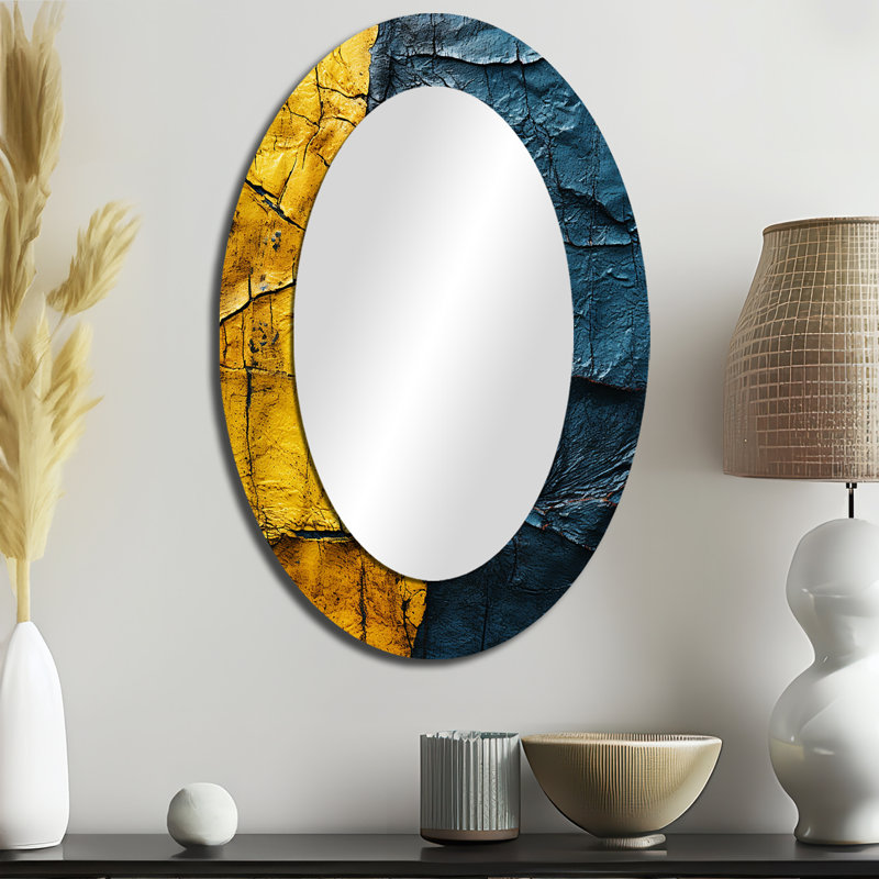 Décor de miroirs muraux jaune azur, H 36 po x l 24 po