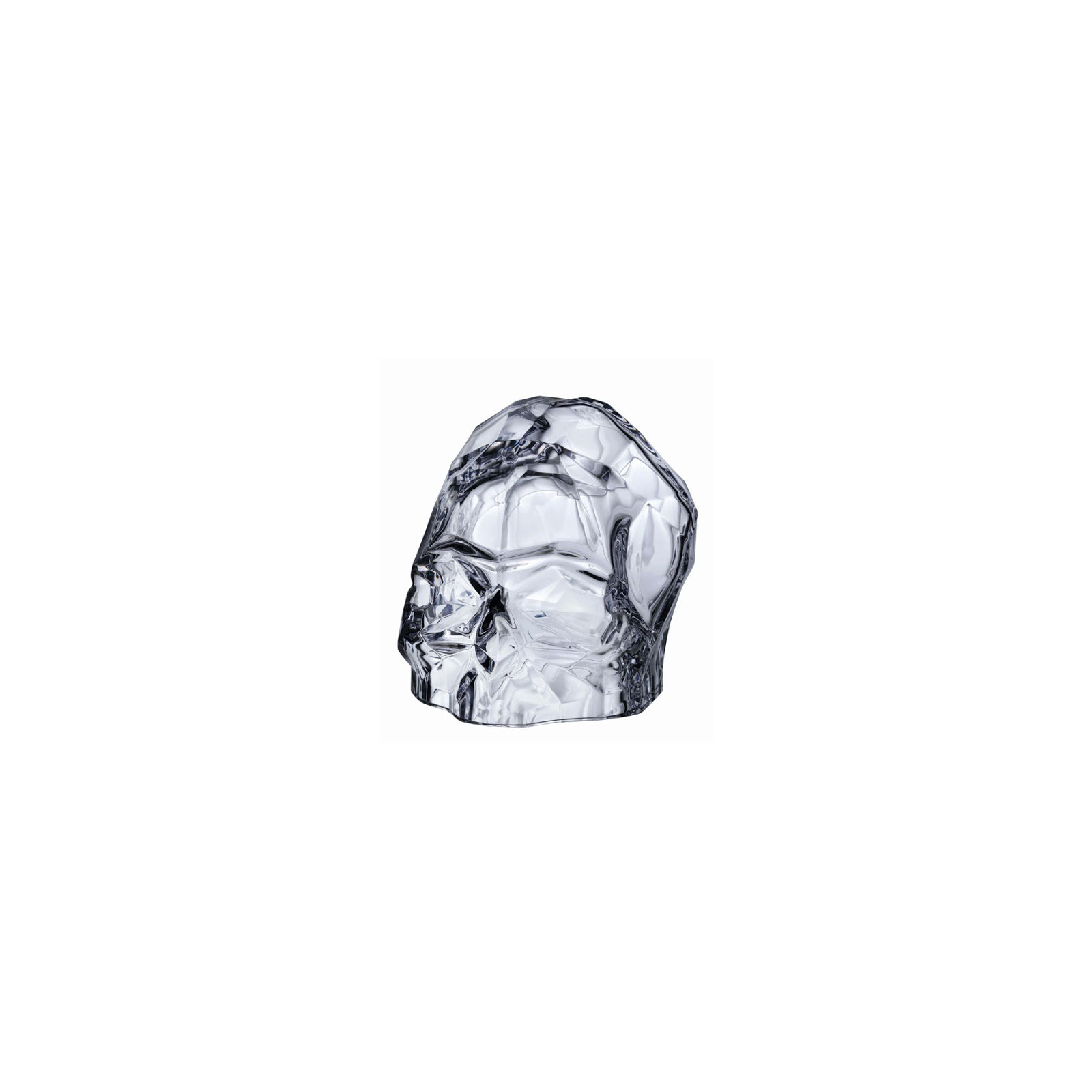 Memento Mori Faceted Skull, Clear, 3.27" H x 4.13" W x 3.15" D
