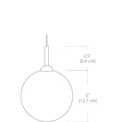 White Glass Globe Small Pendant