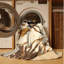 Tapis abstrait éclectique beige Orfelinda Performance-2101405261