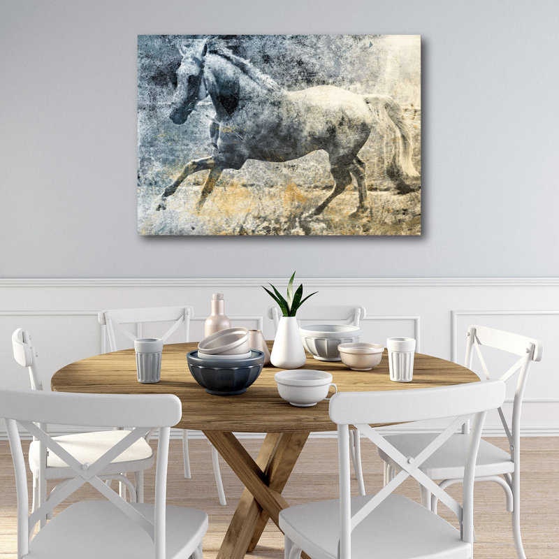 « délavé cheval cheval », reproduction d’impression sur toile tendue, H 16 po x l 20 po x P 1,5 po