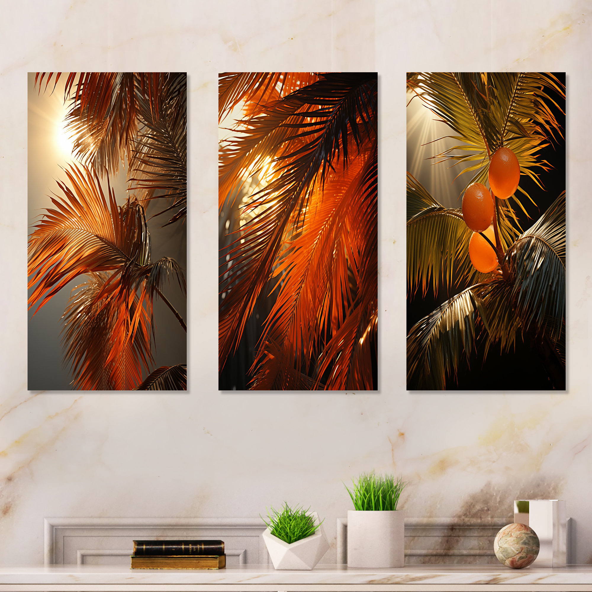 Bay Isle Home™ Sunset Tropical Palm Tree Leaves Palms & Palm Trees