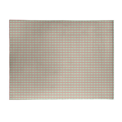 Tapis de zone rouge/vert fait main géométrique