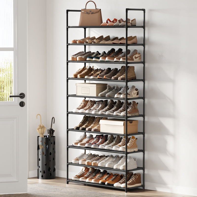 Range-chaussures 20 paires, Noir, 68 po H x 32,7 po L x 11 po P
