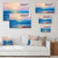 «Ocean Sunset And Waves», reproduction sur toile flottante-1019291956-1019291912
