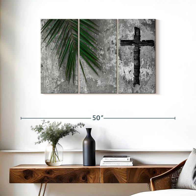 Adella Grunge Cross, 24" H x 38" W