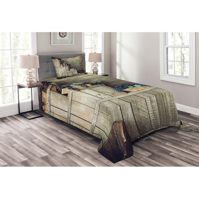 Farmhouse / Country Polyester Coverlet, Twin Coverlet + 1 Sham