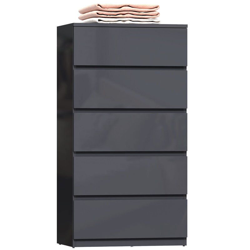Macray 53cm W 5 - Drawer Chest of Drawers, Grey